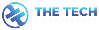 The image features a logo for "The Tech Consultants," showcasing a stylized design with blue gradients and modern typography.