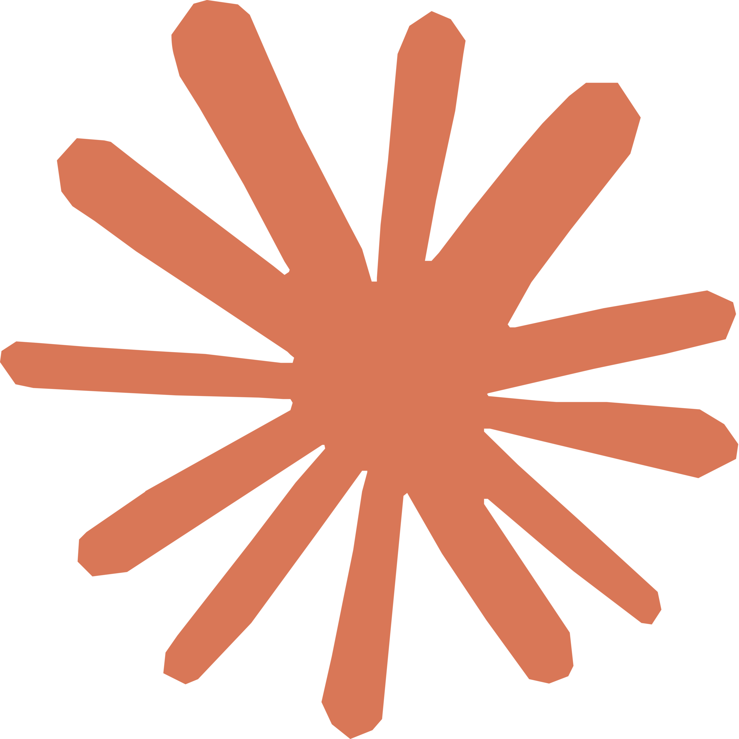 The image features a stylized, abstract shape resembling a starburst, colored in a warm, reddish-orange hue against a black background.