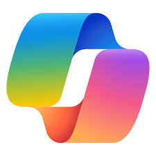 The image features a sleek, modern logo with a gradient design, transitioning from blue to purple, with a smooth, curved shape.