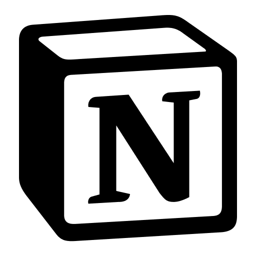 The image features a logo of a cube with a prominent letter "N" on it, representing the Notion app. The design is simple and modern.