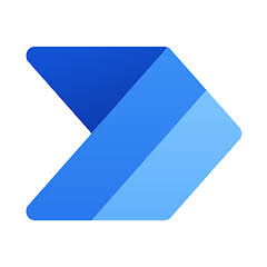 The image features a stylized logo consisting of a blue arrow-like shape with varying shades, symbolizing movement or direction.