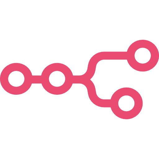 The image features a simple, stylized design with interconnected circles and lines, representing a network or flow of connections.